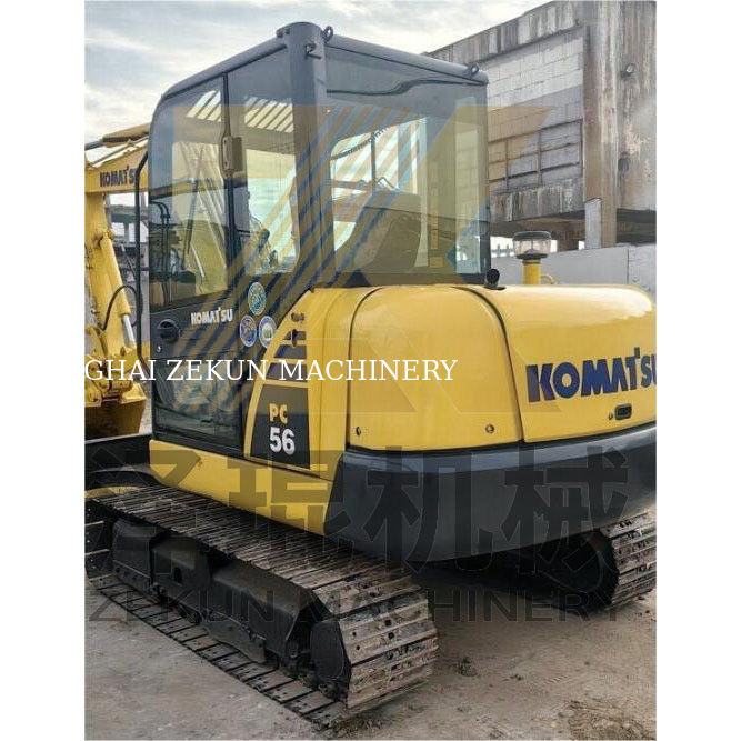 Tweedehands Komatsu PC56 graafmachine met een emmercapaciteit van 0,2 m3 en 0-2000 werkuren