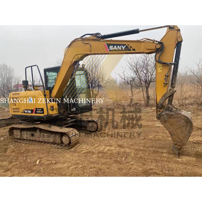 Gebruikte Sany SY75C Crawler Excavator in Shanghai met 55 KW Power en 7000 KG Gewicht