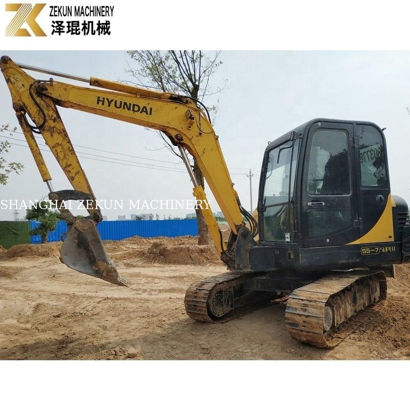 5.5 ton Hyundai Robex 55-7 graafmachine met hydraulische klep 0.18m3 emmer